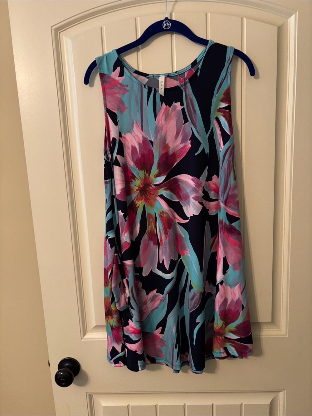 mts Floral Mini Dress in Navy, Pink & Turquoise